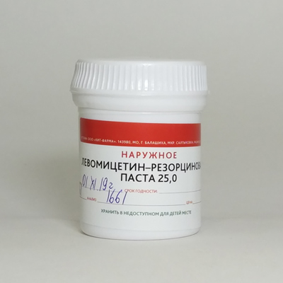 Левомицетин-резорциновая паста 25,0